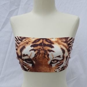 VS PINK Tiger Bandeau Size Lg Elastic/polyester